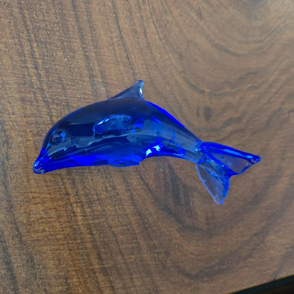 Oceanic Blue Glass Dolphin Ornament